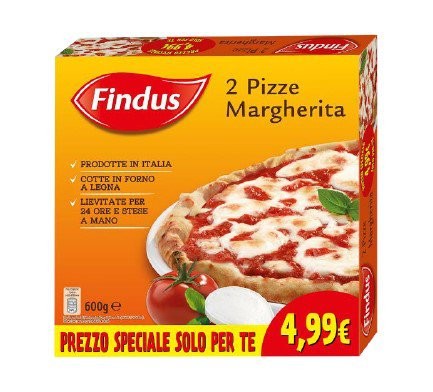 findus 5,77 2 pizze margherita 600g